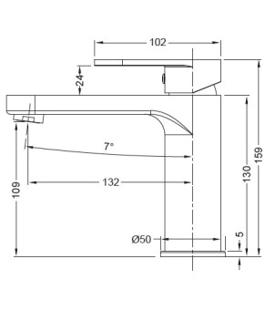 Смеситель для умывальника Koer KB-10030-07 (KR5426)