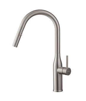 Кухонный смеситель KOER KI-70004-02 с выдвижным изливом (нерж. сталь) (KR3385)