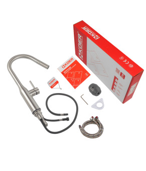 Кухонный смеситель KOER KI-70004-02 с выдвижным изливом (нерж. сталь) (KR3385)