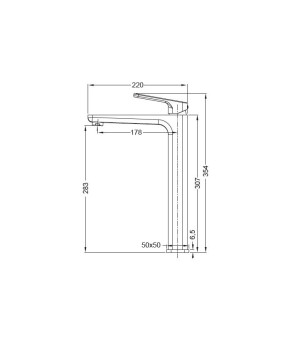 Смеситель для умывальника высокий Koer KB-11031-05 (KR5434)