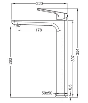 Смеситель для умывальника высокий Koer KB-11031-05 (KR5434)