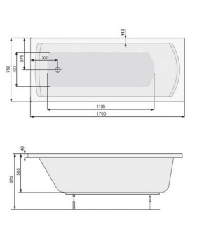 Ванна Roca Linea 170x75 A24T042000