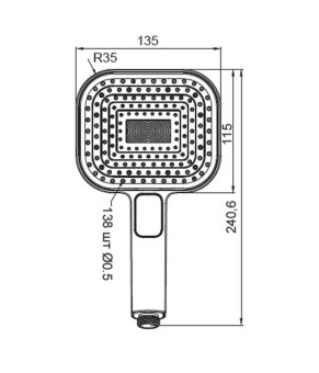 Лейка для душа Koer KP-0404-01 (3 функции) (KR4999)