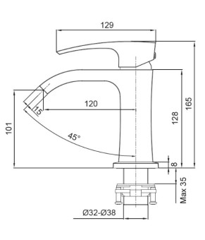 Смеситель для умывальника Koer KB-12007-07 Графит (KR5152)