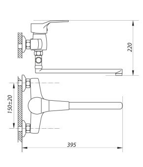Змішувач для ванни Zerix EDN 183 (ZX2799)