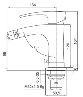 Смеситель для биде Koer KB-20007-04 Хром/Белый (KR5158)