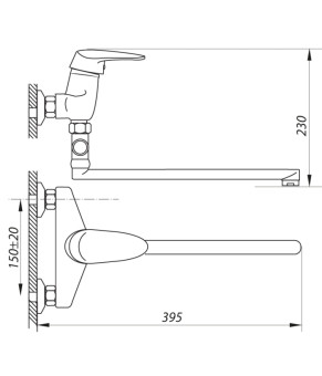 Змішувач для ванни Zerix ECT 270 (ZX0029)