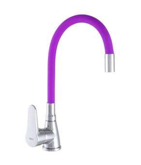 Смеситель для кухни ZERIX SOP7 146 с фиолетовым гибким изливом (ZX2658)