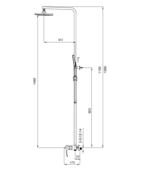 Душевая колонна KOER KB-58007-01 Водопад (Хром) (KR3462)