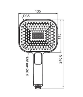 Лейка для душа Koer KP-0404-05 (3 функции) (KR5001)