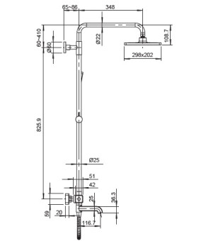 Душевая колонна Koer KB-57011-07 с термостатическим смесителем, 3 функции (KR5217)