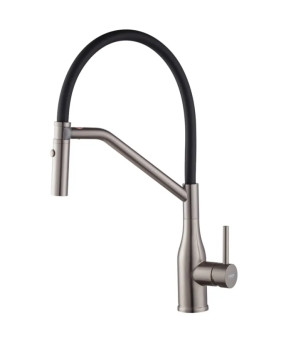 Смеситель для кухни Koer KI-70026-07 с гибким черным изливом (KR5211)