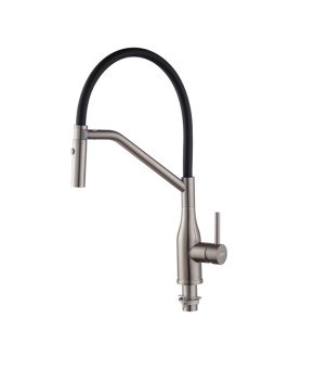 Смеситель для кухни Koer KI-70026-07 с гибким черным изливом (KR5211)