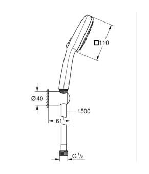 Душовий набір Grohe Tempesta Cube 110 3 режими Rain, Jet, Massage (275882433)
