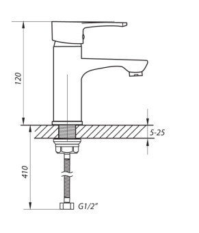 Смеситель для раковины ZERIX JEX 450 (ZX2935)