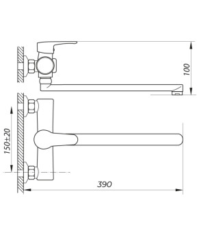 Змішувач для ванни ZERIX PUD7 146 (ZX2811)