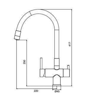 Кухонный смеситель KOER KB-72002-05 с силиконовым изливом и выходом для питьевой воды (KR3384)