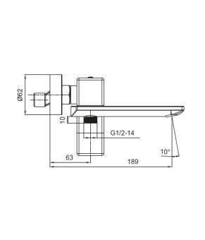 Смеситель для ванны Koer KB-41010-05 Черный матовый (KR3485)