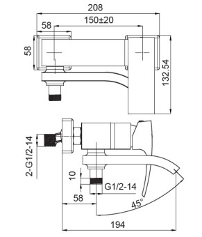 Смеситель для ванны Koer KB-41007-04 хром+белый (KR5157)