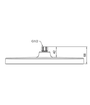 Лейка для душа потолочная Koer KP-0402-01-OH 310x200мм (KR4984)