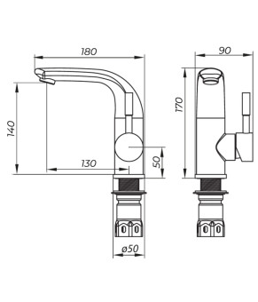 Змішувач для умивальника Zerix LR71205 (LL1468)