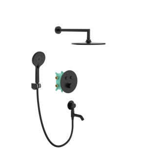 Встроенная душевая система с термостатом Koer KB-67012-05 (Черный матовый) (KR4729)