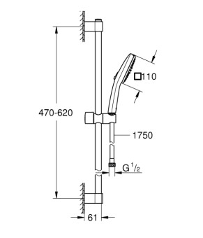 Душовий гарнітур Grohe Tempesta Cube 110 з 2 різ. струмені (26748003)