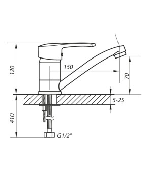 Змішувач для умивальника Zerix PAN-B 135 (ZX0184)
