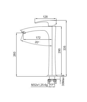 Смеситель для раковины Koer KB-11007-01 высокий хром (KR3440)