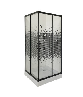 Душова кабіна квадратна BRAVO NER L90TB.Mosaic (L90B.Mosaic)