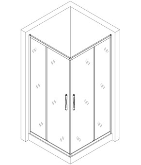 Душова кабіна квадратна BRAVO NER L90TB.Line (L90B.Line)