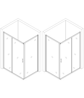 Душова кабіна прямокутна без піддона BRAVO NISA N120TB.Mosaic