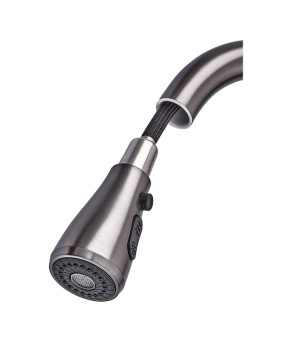 Змішувач для кухні з висувною лійкою Zerix PUL-014 Graphite з нерж. ст. SUS304 (кол. графіт) (ZX503