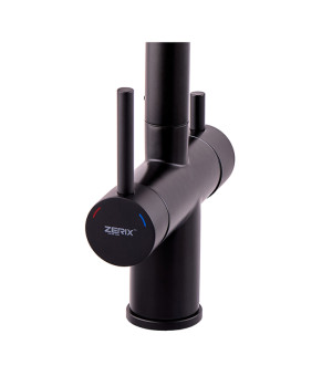 Кухонный смеситель Zerix LUX-024 Black с выдвижной лейкой (нерж. сталь) (ZX5556)