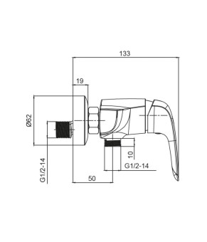 Смеситель для душа Koer KB-30008-05 Черный матовый (KR3475)