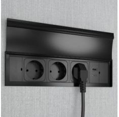 купити недорого Розеточный блок ASA Versalid 2.0 на 3 розетки + 2 USB (Type A+C) черный 060.39F.00011