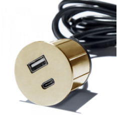 купити недорого Встраиваемый USB-порт Versapick 1 USB (5v) + 1 TYPE C круглый золото 060.29Z.00008