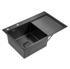 купити недорого Мийка кухонна з нержавіючої сталі SS304 DS50778-2RNB 780*490*230 Right (Nano Black)