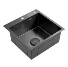 купити недорого Кухонная мойка из нержавеющей стали SS304 DS50560-2NB (600*500*220мм) Nano Black) DS50560-2NB