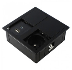 купити недорого Розетковий блок ASA VersaHit Dual 1x220+1USB 5V IP54 матовий чорний (060.15F.00045)