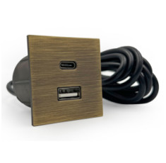 купити недорого Мебельная USB розетка ASA VersaPick type A+C состаренная бронза (060.29Z.00047)