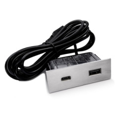купити недорого Мебельная USB розетка ASA VersaPick type A+C нержавеющая сталь (060.29Z.00049)
