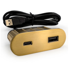 купити недорого Меблева USB розетка ASA VersaPick type A+C золото (060.29Z.00064)