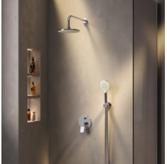 купити недорого Набор: смеситель для ванны и душа, верхний душ с держателем, душевой набор и шланговое присоединение AM.PM FB85A1RH20 X-Joy