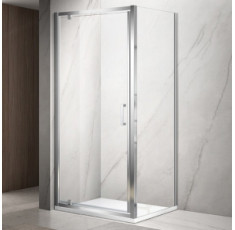 купити недорого Душевая кабина DUSEL A-518 80х80х195 распашная, профиль хром, стекло прозрачное, A51880800
