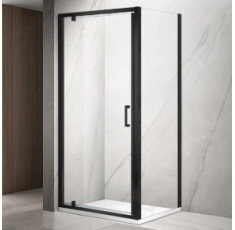 купить недорого Душова кабіна DUSEL A-518B Black Matt 80х90х195 розпашна, профіль чорний, скло прозоре (A518B8090)