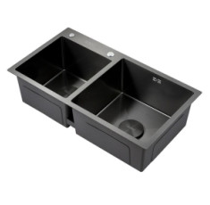 купить недорого Мийка кухонна з нержавіючої сталі SS304 DS50878-1LNB 780*430*220 Left (Nano Black)
