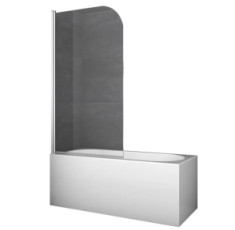 Шторки стеклянные на ванну Koer SR BS01-80x140-TR-01 прозрачное стекло 6мм, хром (KR 5400)