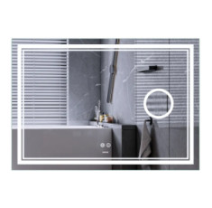 купить недорого Дзеркало Mixxus Premium QUADRO MR20-120x80 (LED Touch, Anti-fog, димер, лінза) (MP6624)