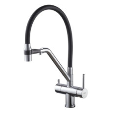 купити недорого Кухонный смеситель KOER KB-72006-01 с силиконовым изливом и выходом для питьевой воды (KR3379)